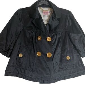 Vintage JUICY COUTURE black Double-Breasted Jacket with Gold Buttons